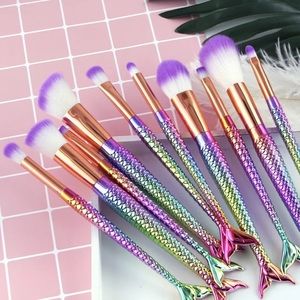 10Pcs Colorful Very Luxurious Makeup Brushes Set